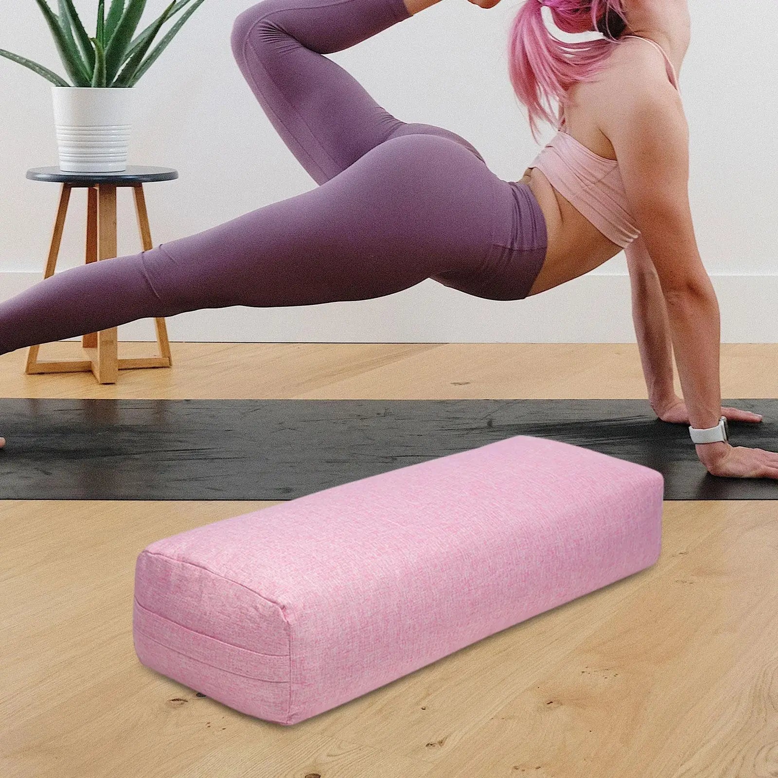 Yoga Bolster Pillow with Carry Handle for Poses Modification Women Easy to Carry Removable Cover Yoga Pillow Yoga Cushion