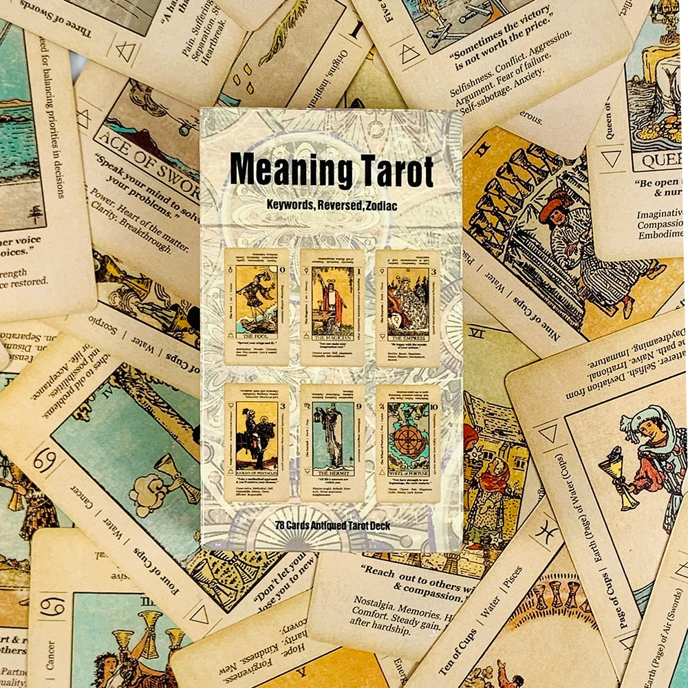 Meaning Tarot Card A 78 Cards With Meaning On Them Beginner Tarot Keyword Antiqued Tarot Deck Meditation & Party Games