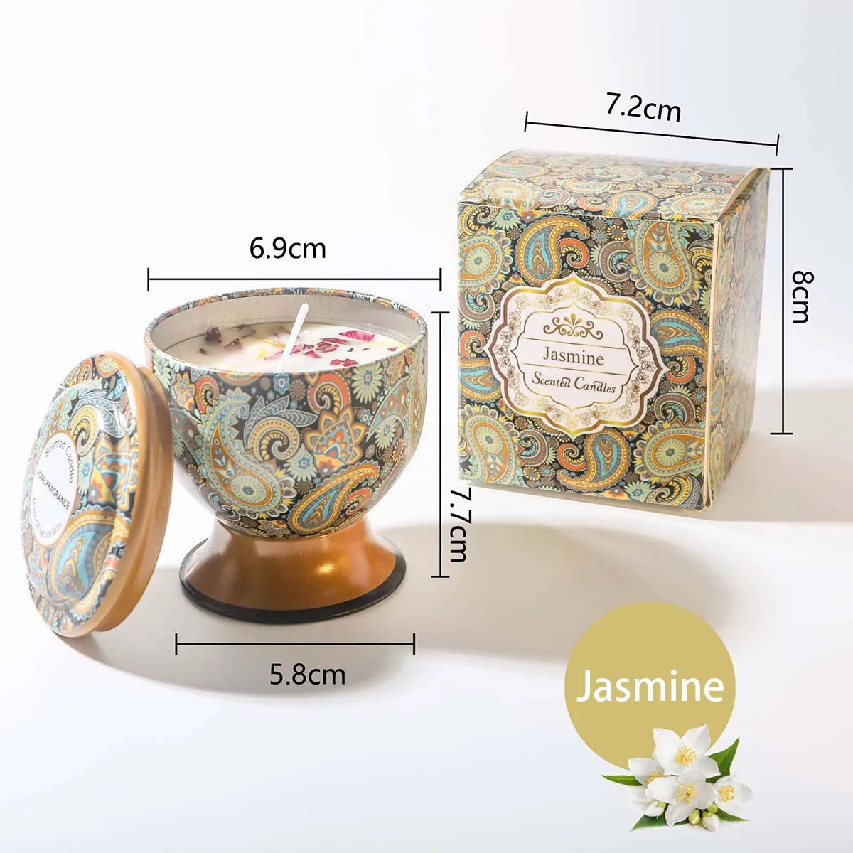 Goblet Design Scented Candle Box Flower Rose Lavender Candle Jar Wedding Favors Birthday Craft Gifts Floral Fragrance Candles