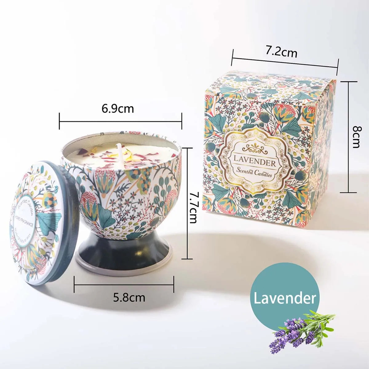 Goblet Design Scented Candle Box Flower Rose Lavender Candle Jar Wedding Favors Birthday Craft Gifts Floral Fragrance Candles