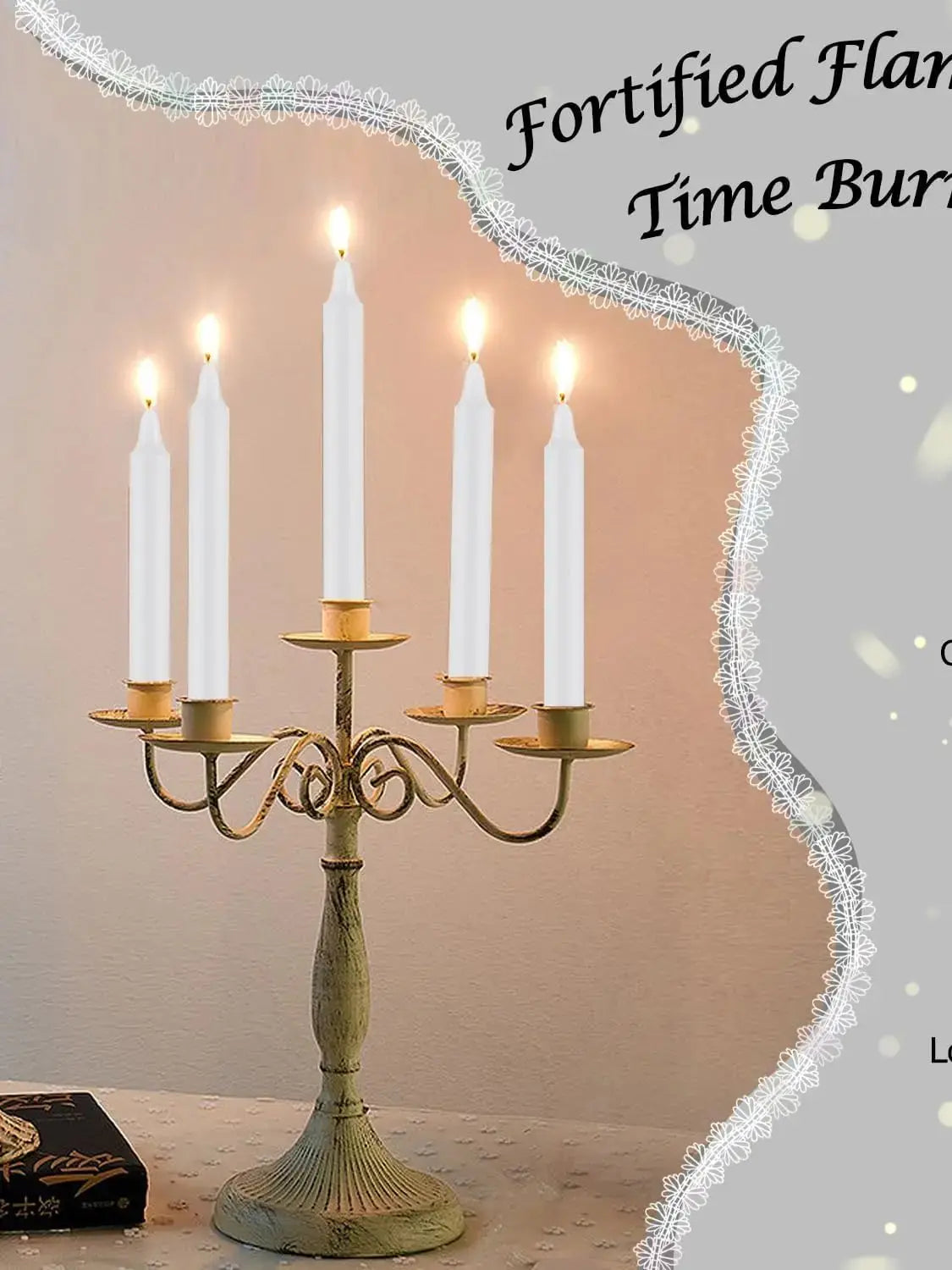24 White 4-Inch Stick Candles, Drip-Free, Smoke-Free, Unscented, Household Dinner Candles, Hand-Poured, High-Quality, Suitable for Churches, Homes, Weddings, Parties, Seasonal Celebrations, Emergencies, and Home Decoration, P