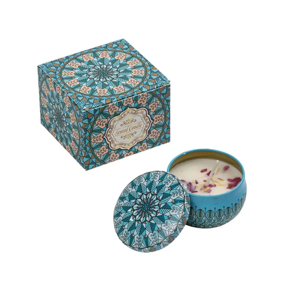 Vintage Scented Candles Soy Wax Candle Jars Flower Fragrance Scent Candle Wedding Ceremony Birthday Gifts Home Decoration
