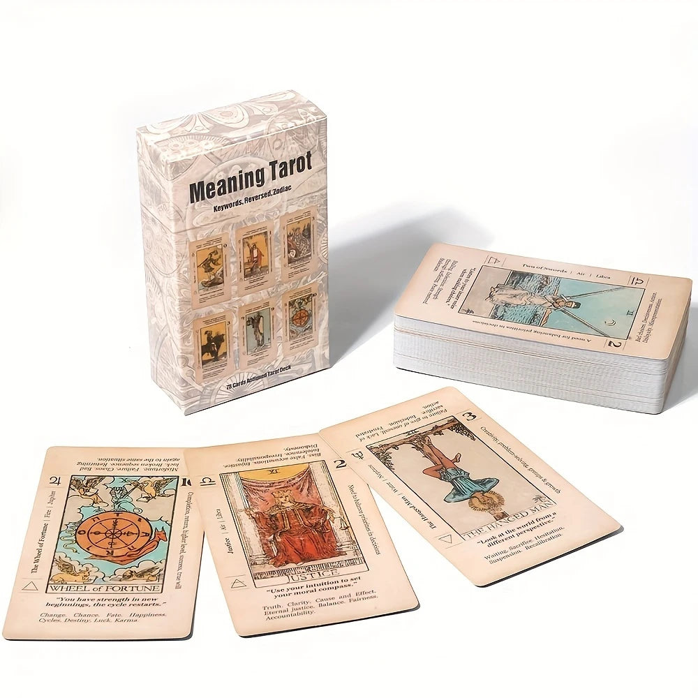 2026 Retro Tarot Cards Deck with Guidebook – Beginner Fortune Telling Divination Gift
