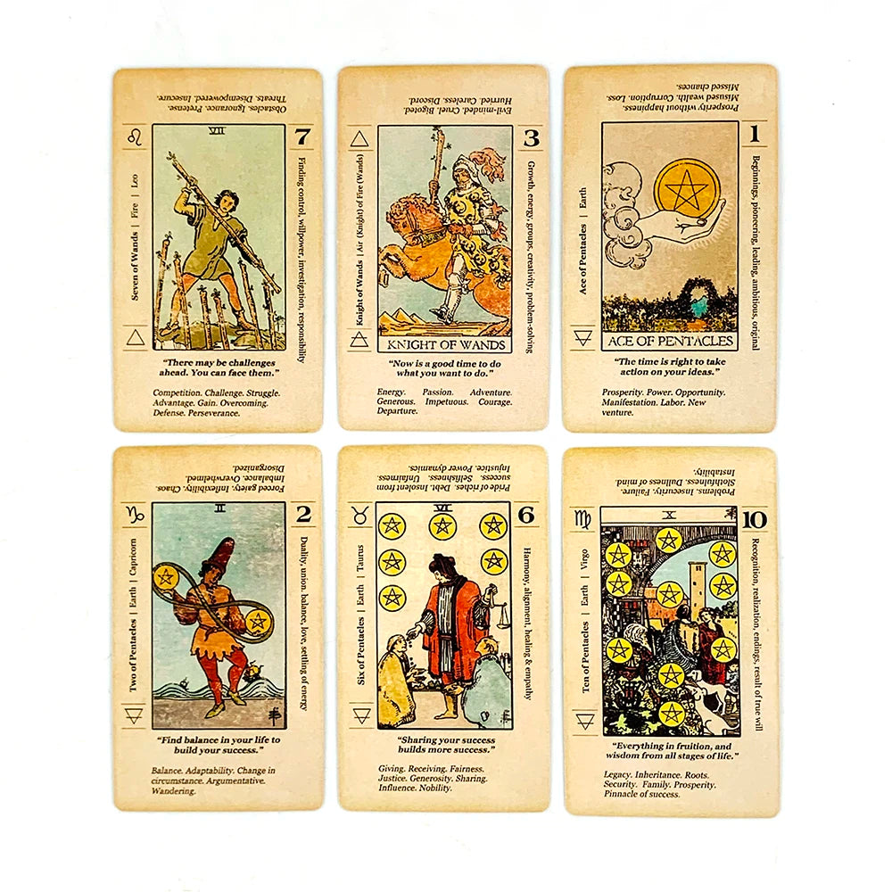 Meaning Tarot Card A 78 Cards With Meaning On Them Beginner Tarot Keyword Antiqued Tarot Deck Meditation & Party Games