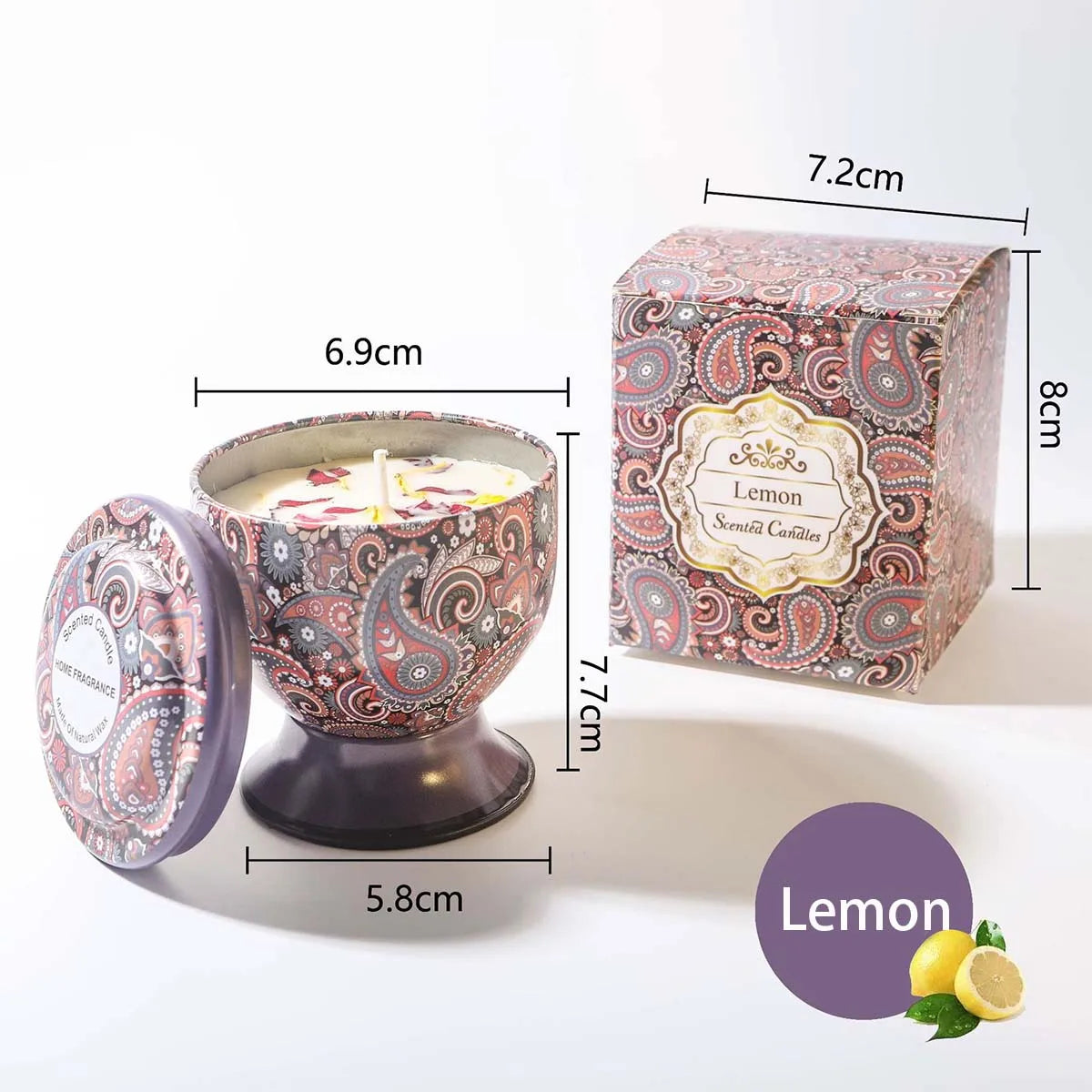 Goblet Design Scented Candle Box Flower Rose Lavender Candle Jar Wedding Favors Birthday Craft Gifts Floral Fragrance Candles