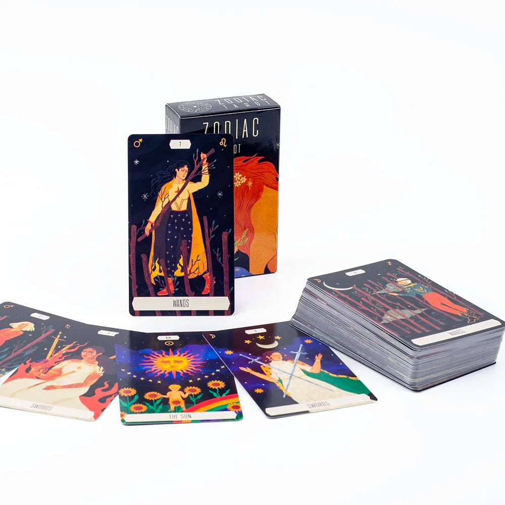 10.3x6cm Zodiac Tarot Cards for Fortune Telling And Divination Party Game Board Game Pack of 52 Unique Star Sign Cards