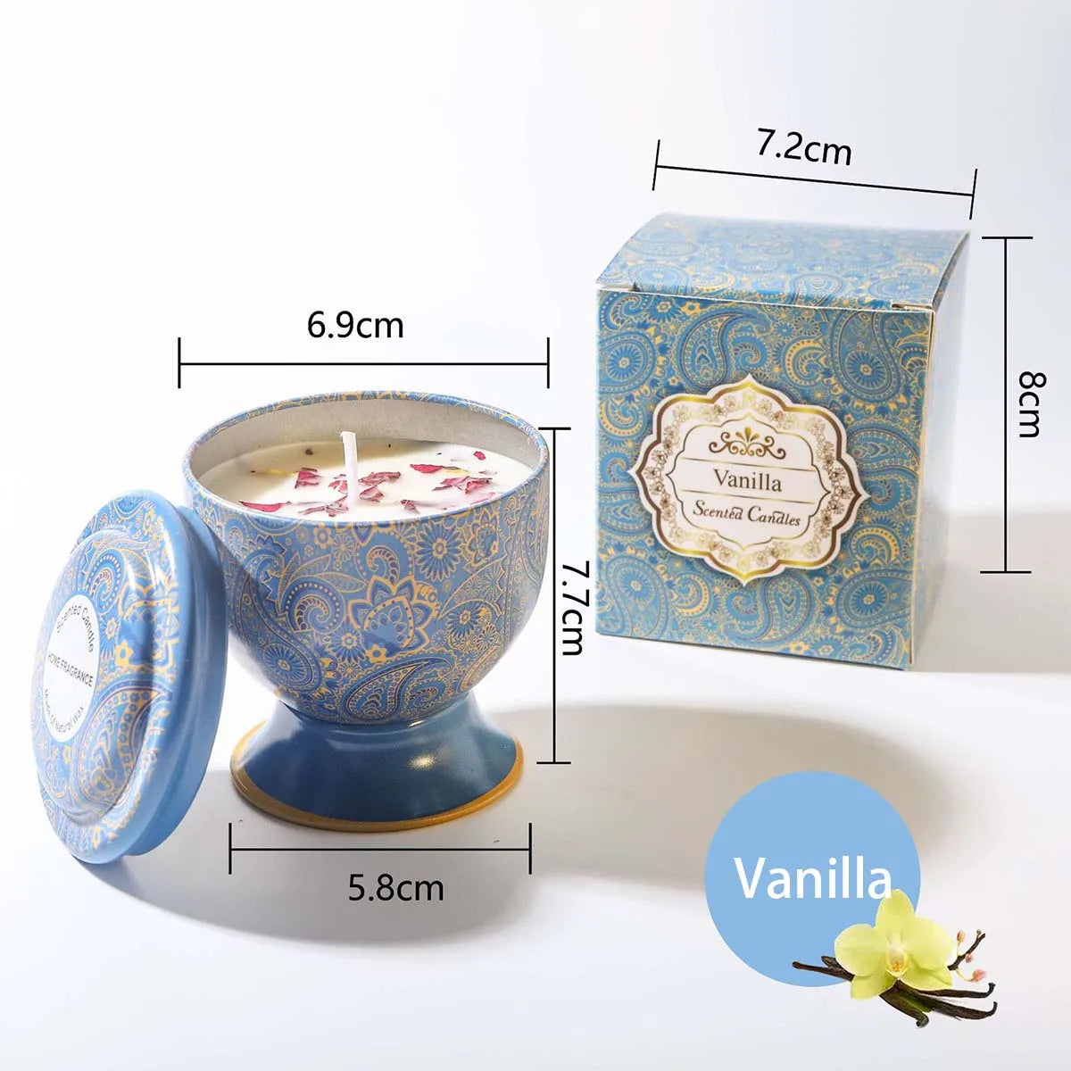 Goblet Design Scented Candle Box Flower Rose Lavender Candle Jar Wedding Favors Birthday Craft Gifts Floral Fragrance Candles