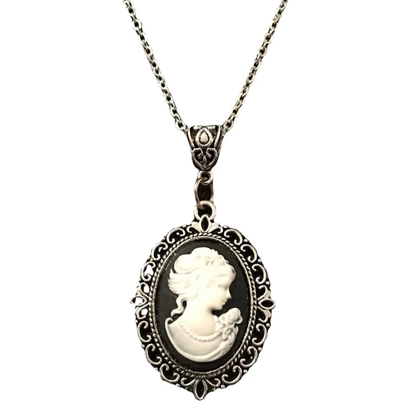 Beauty Cameo Necklace Gothic Jewelry Vintage Victorian Carved Beauty Charm Choker For Women Girls