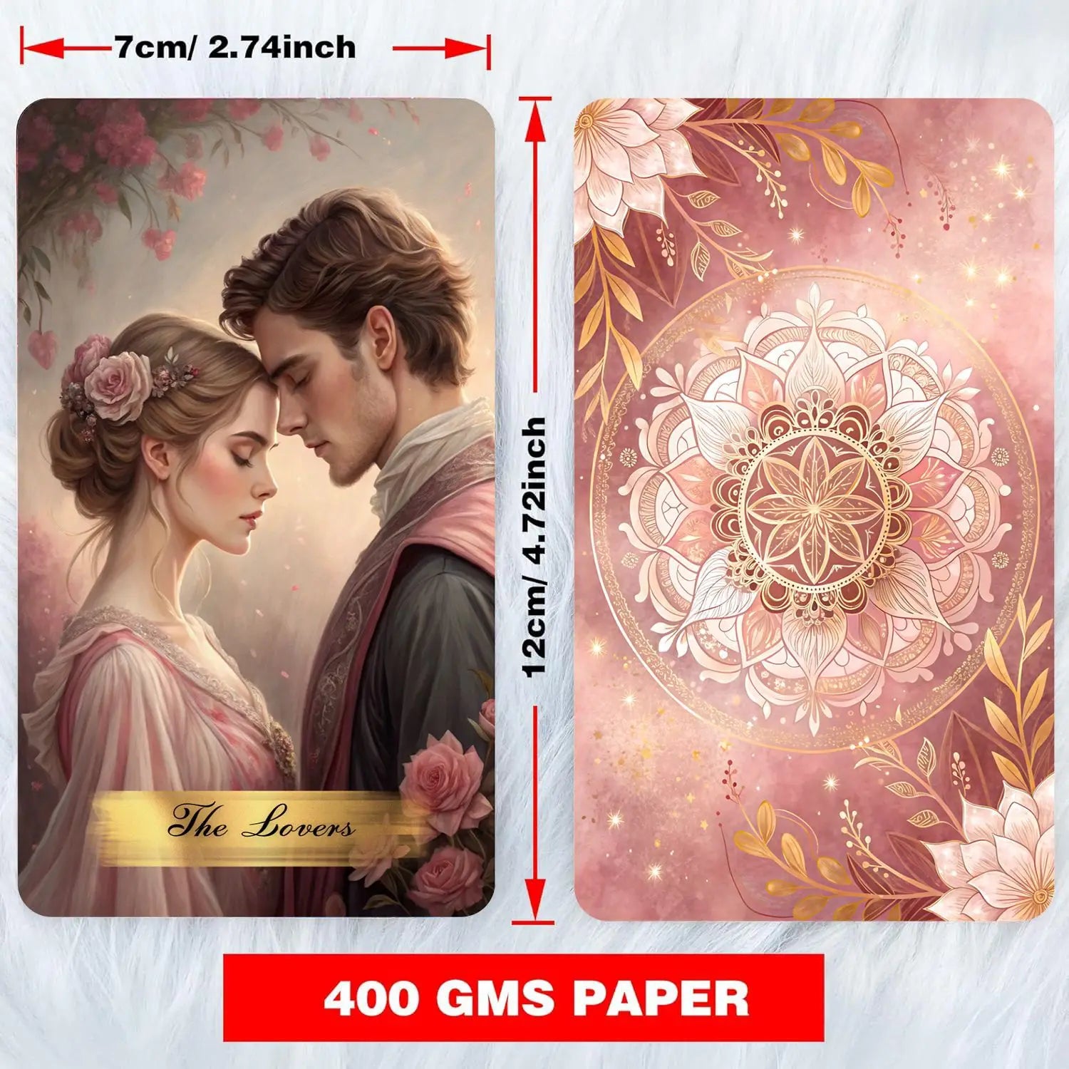 Pink Victorian Tarot Cards Deck with Guidebook, 78Pcs Classic Oil Painting Rose Garden Tarot Deck for Beginners