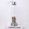 Crystal clear water bottles with magnificent quartz crystals infused