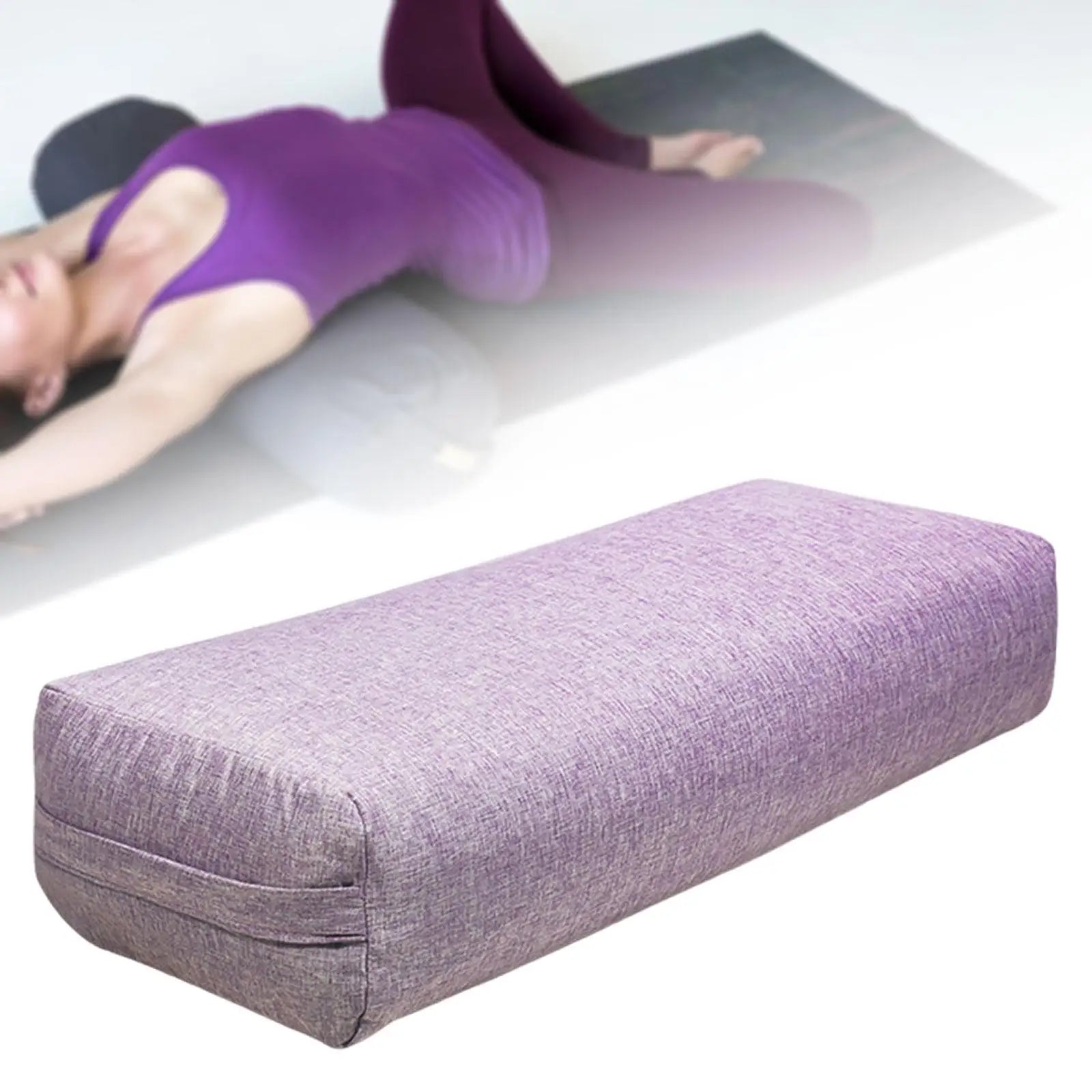 Yoga Bolster Pillow with Carry Handle for Poses Modification Women Easy to Carry Removable Cover Yoga Pillow Yoga Cushion
