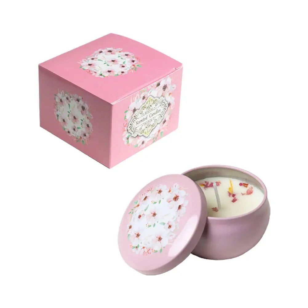 Vintage Scented Candles Soy Wax Candle Jars Flower Fragrance Scent Candle Wedding Ceremony Birthday Gifts Home Decoration