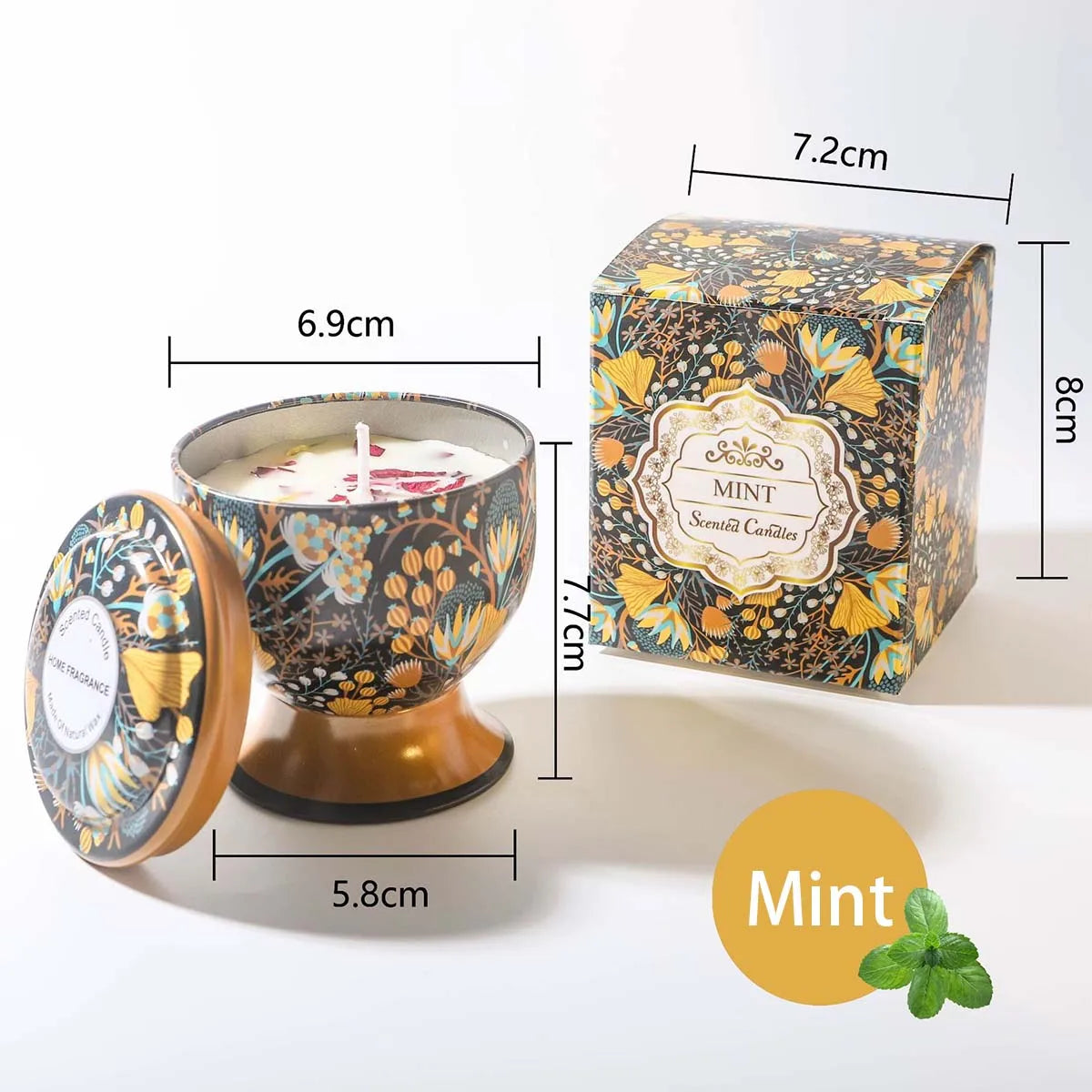 Goblet Design Scented Candle Box Flower Rose Lavender Candle Jar Wedding Favors Birthday Craft Gifts Floral Fragrance Candles