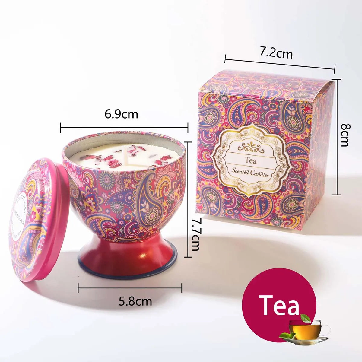 Goblet Design Scented Candle Box Flower Rose Lavender Candle Jar Wedding Favors Birthday Craft Gifts Floral Fragrance Candles