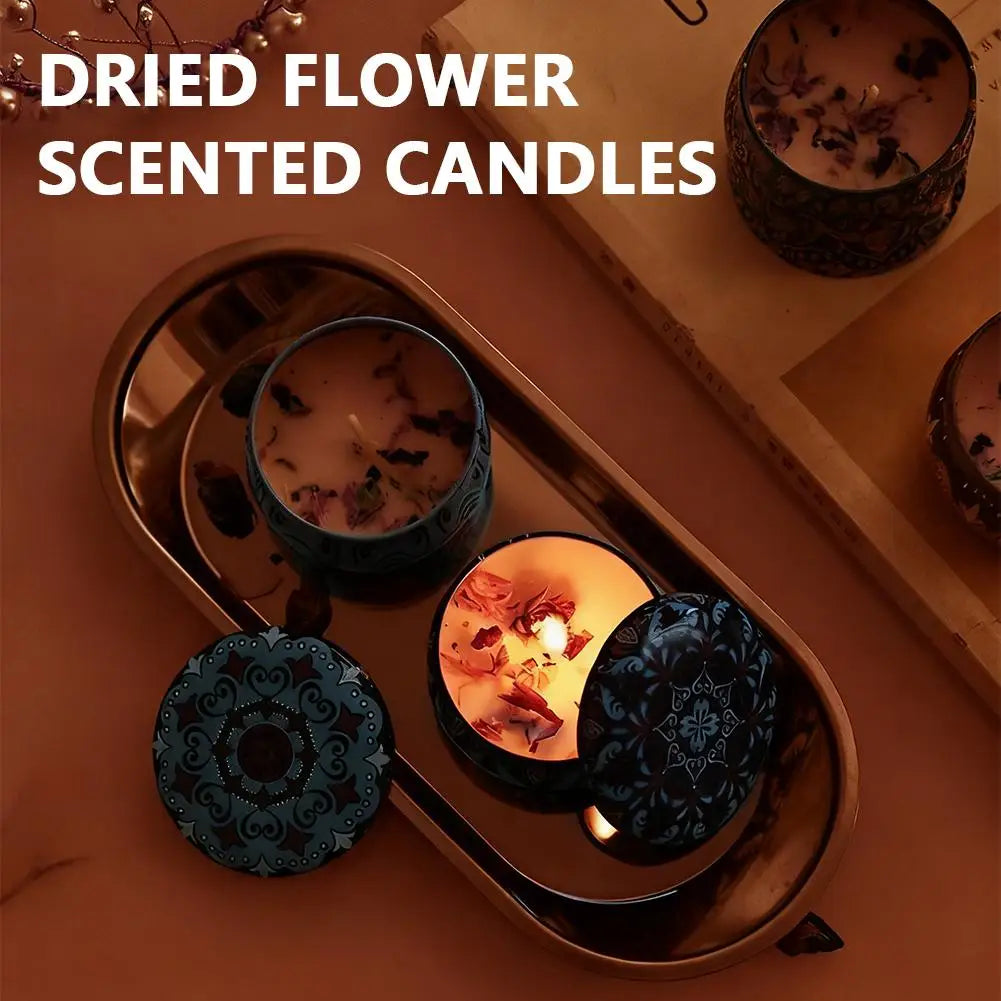 Vintage Scented Candles Soy Wax Candle Jars Flower Fragrance Scent Candle Wedding Ceremony Birthday Gifts Home Decoration