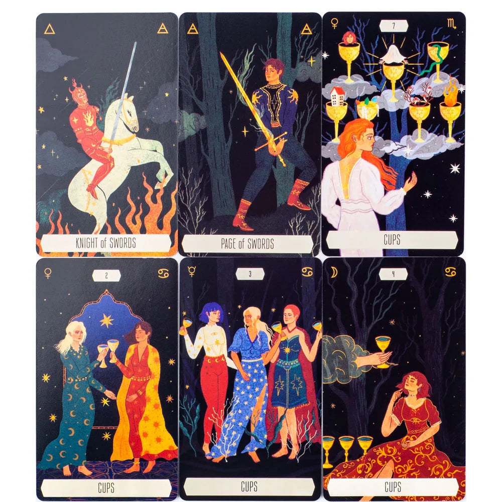 10.3x6cm Zodiac Tarot Cards for Fortune Telling And Divination Party Game Board Game Pack of 52 Unique Star Sign Cards