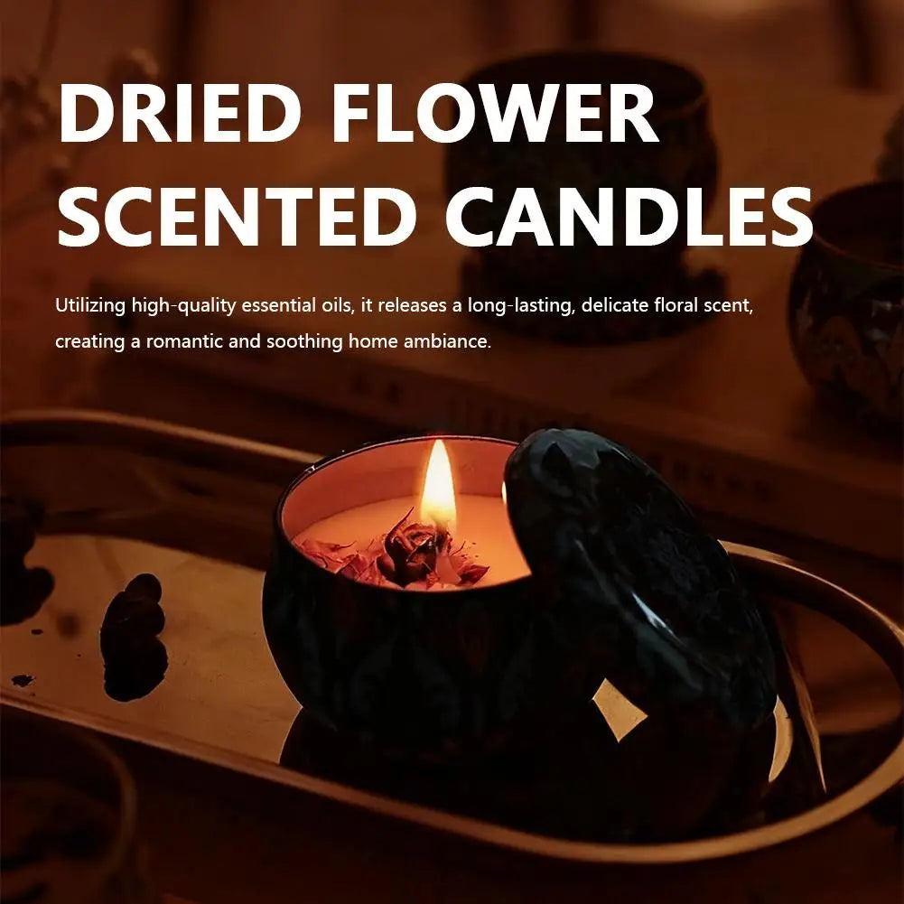 Vintage Scented Candles Soy Wax Candle Jars Flower Fragrance Scent Candle Wedding Ceremony Birthday Gifts Home Decoration